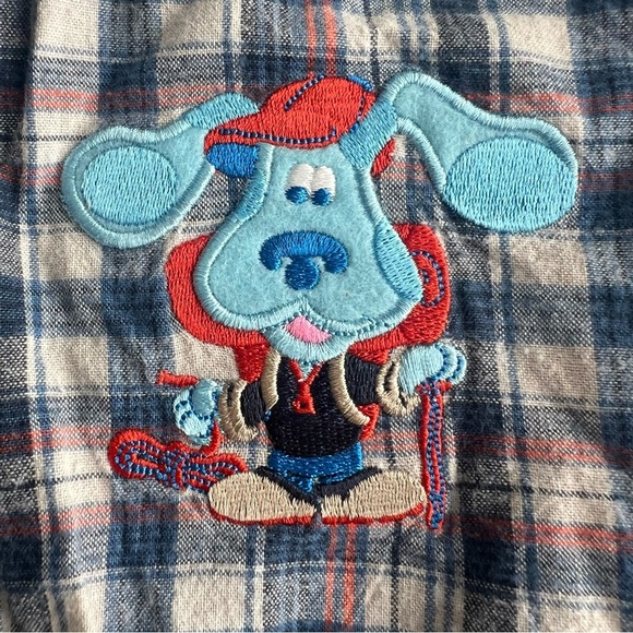 Blues Clues Y2K Boys Button Down Shirt Vintage Top Plaid Dog kids child - Picture 4 of 5